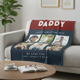 Daddy einfach die beste FotoCollage Personalisiert Fleecedecke