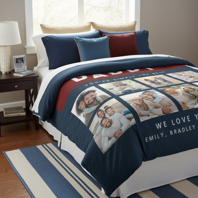 Daddy einfach die beste FotoCollage Personalisiert Fleecedecke (Von Creator hochgeladen)