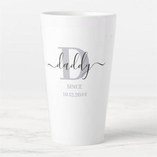 Daddy Eleganter Script-Vater Monogram Silver Gray Milchtasse