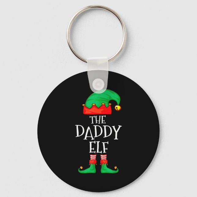 Daddy Elf Family Christmas Daddy Dad Father Elf Sw Schlüsselanhänger (Vorderseite)
