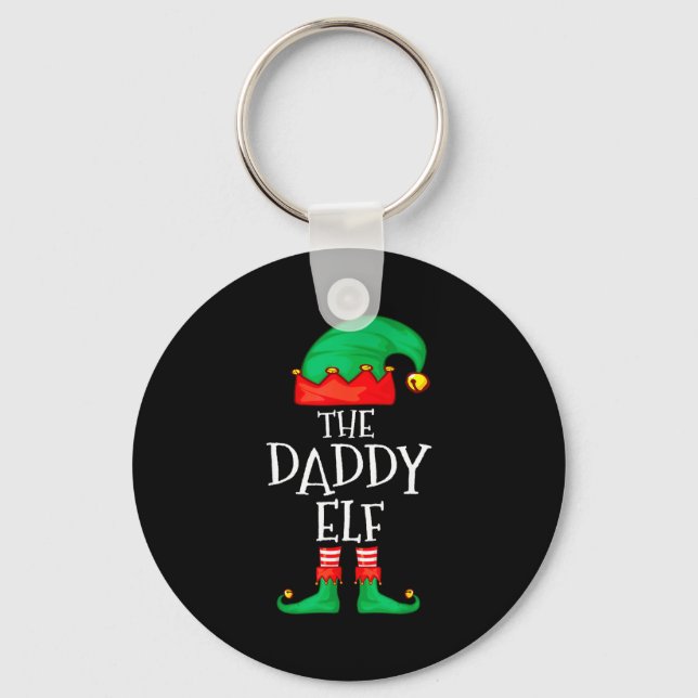 Daddy Elf Family Christmas Daddy Dad Father Elf Sw Schlüsselanhänger (Vorderseite)