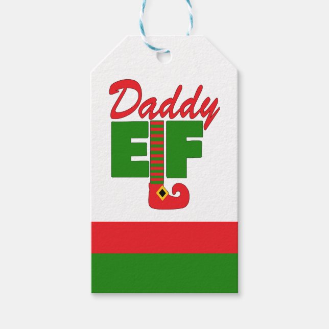 Daddy Elf Geschenkanhänger (Vorderseite)