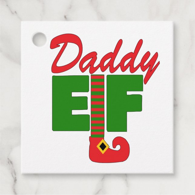 Daddy Elf Geschenkanhänger (Vorderseite)