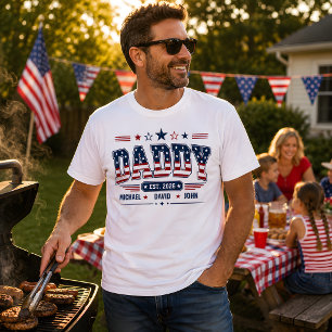 Daddy Est 2026 USA patriotische Flagge mit individ T-Shirt