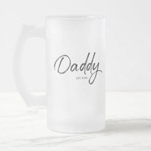 Daddy Established Year Custom Vatertag Mattglas Bierglas