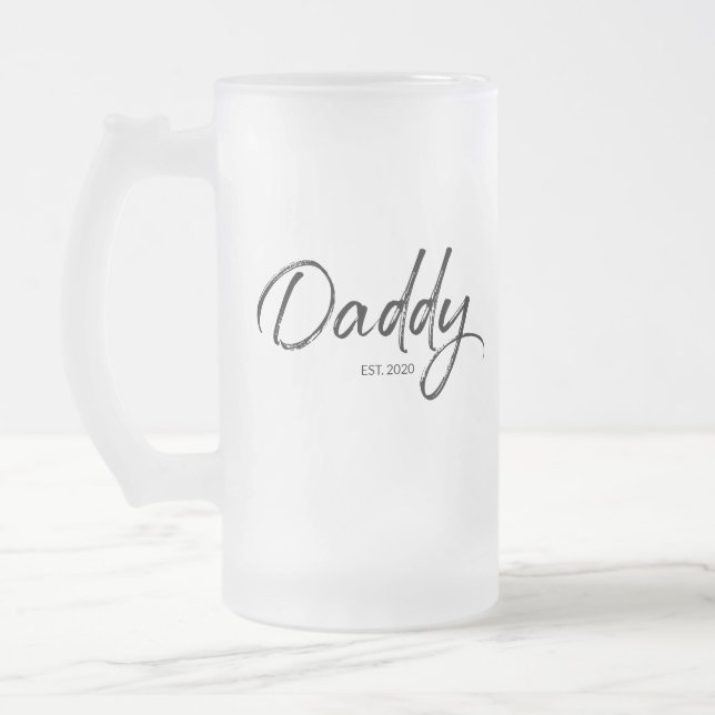 Daddy Established Year Custom Vatertag Mattglas Bierglas (Links)
