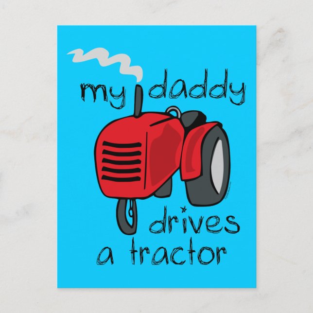 Daddy fährt einen Traktor Postkarte (Vorderseite)