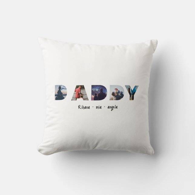 Daddy Father's day personalized photo gift  Kissen (Vorderseite)