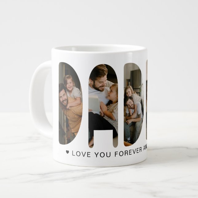 DADDY Foto Briefe Vater's Day Riesenkaffee Jumbo-Tasse (Vorderseite Links)