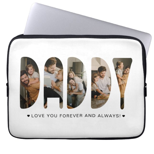 DADDY Foto-Buchstaben Laptopschutzhülle (Vorderseite)