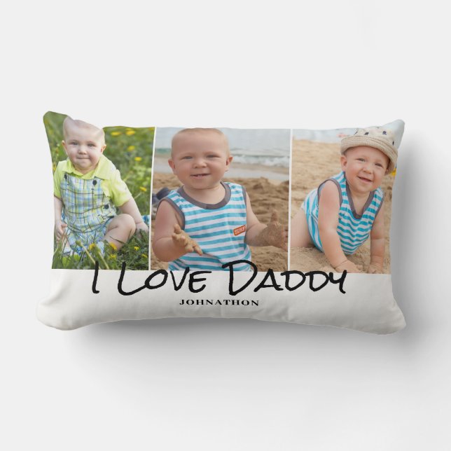 Daddy Foto Collage Vatertag Lendenkissen (Vorderseite)