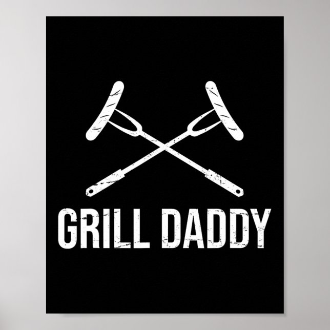 Daddy Funny Vathers Day Glattvater-Grill-Vater Poster (Vorne)