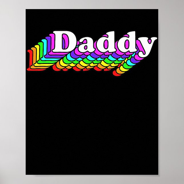 Daddy Gay Daddy Bear Retro LGBT Rainbow LGBTQ Poster (Vorne)