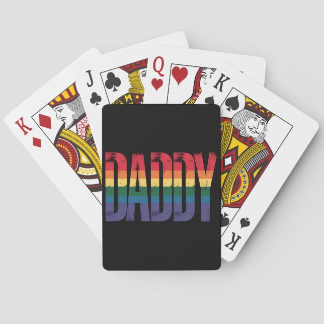 Daddy Gay Pride Monat LGBTQ Vathers Day Rainbow Spielkarten (Rückseite)