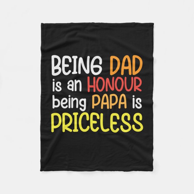 Daddy Gift als Vater ist Papa Fleecedecke (Vorderseite)