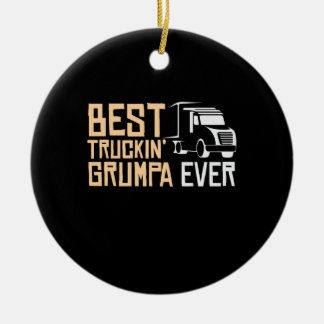 Daddy Gift Best Truckin Grumpa je Keramik Ornament