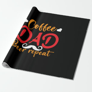 Daddy Gift Coffee Vater Beer Repeat Geschenkpapier