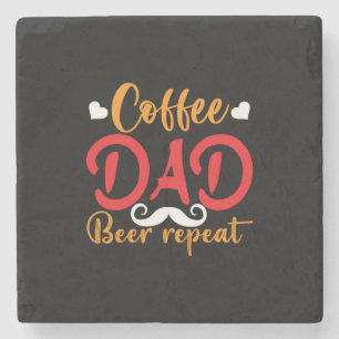 Daddy Gift Coffee Vater Beer Repeat Steinuntersetzer