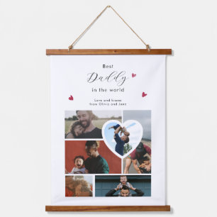 Daddy Gift Erstellen Sie Ihre eigene 6 FotoCollage Wandteppich Mit Holzrahmen