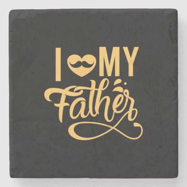 Daddy Gift I Liebe Mein Vater Steinuntersetzer (Vorderseite)