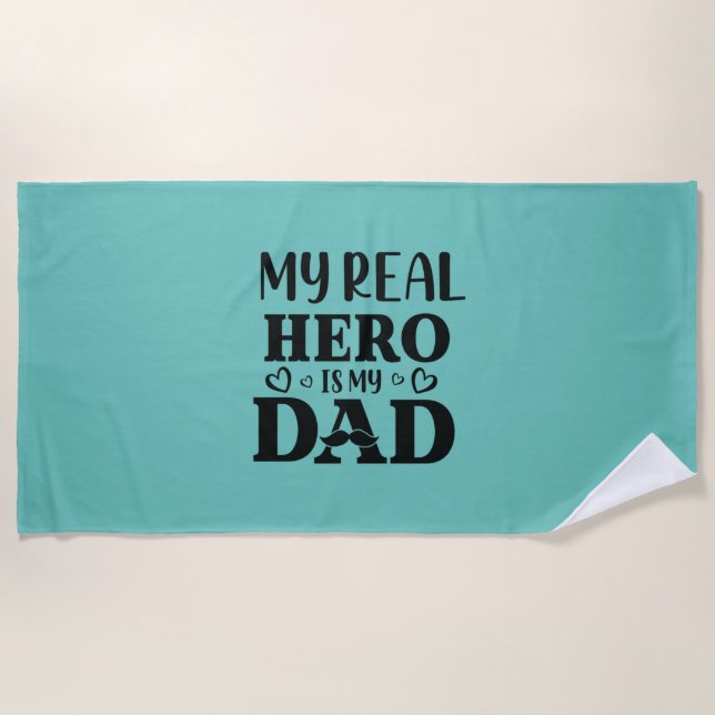 Daddy Gift mein echter Held ist mein Held Strandtuch (Vorderseite)