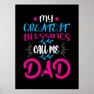 Daddy Gift Meine Beststen Segnungen nennen mich Va Poster