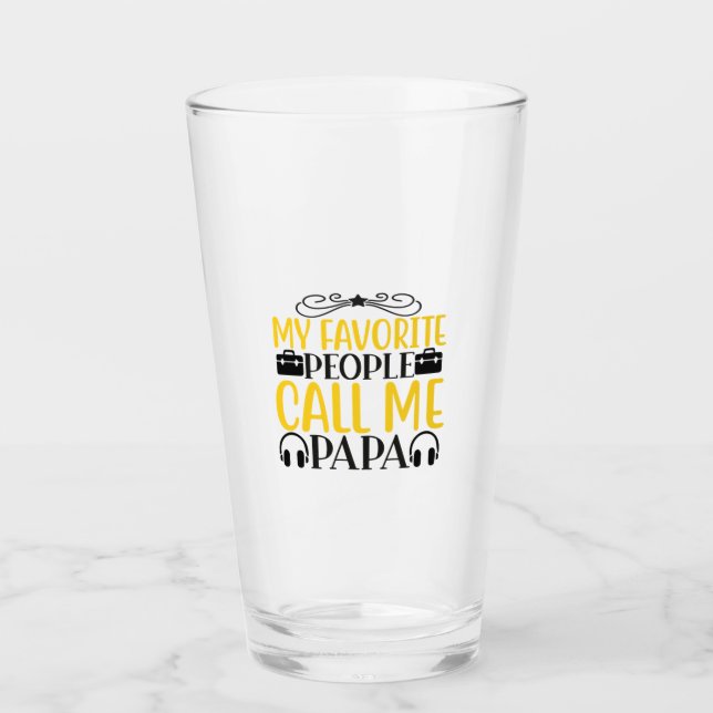 Daddy Gift My Favorite People Call Me Papa Glas (Vorderseite)