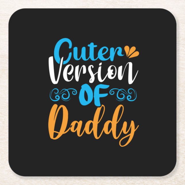 Daddy Gift Niedlichere Version von Daddy Rechteckiger Pappuntersetzer (Vorderseite)