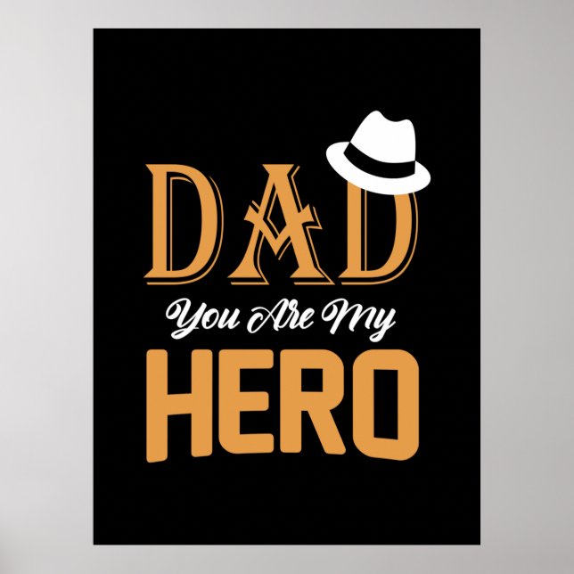 Daddy Gift Vater, du bist mein Held Poster (Vorne)