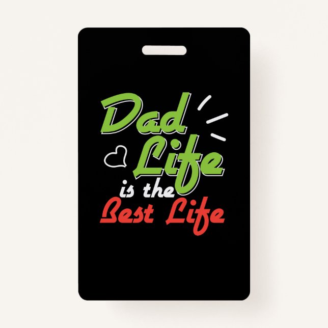 Daddy Gift Vater Leben ist das beste Leben Ausweis (Vorderseite)