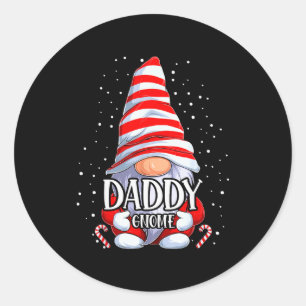 Daddy Gnom Weihnachts-Pyjamas passende Familiensgr Runder Aufkleber