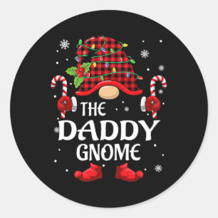 Daddy Gnome passt Weihnachtsjets für die Familie Runder Aufkleber