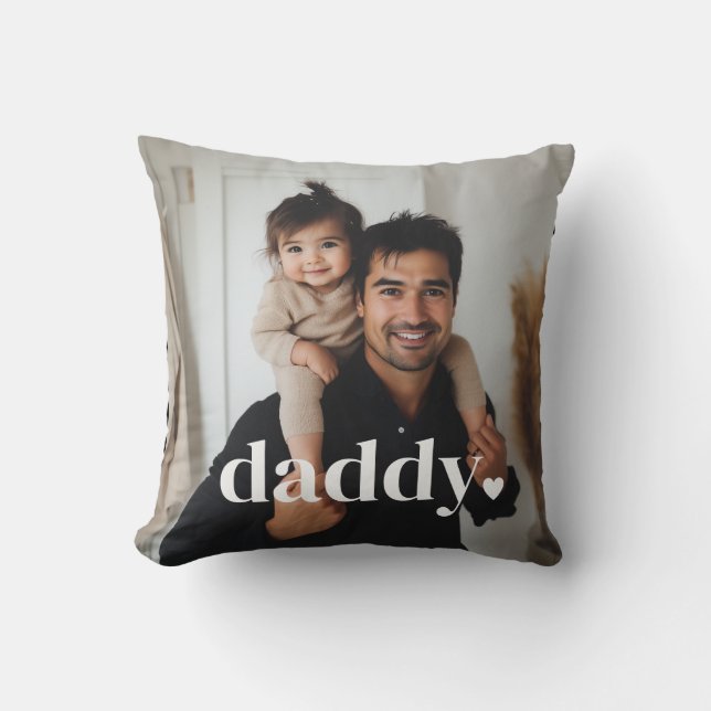 Daddy Heart - Foto des Ersten Vaters Kissen (Vorderseite)