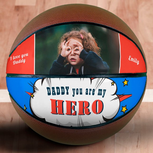 Daddy Hero Superhero Vater Father's Day Foto Basketball (Von Creator hochgeladen)