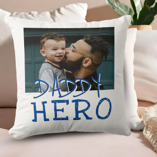 Daddy Hero Vater und Kid Custom Foto Kissen