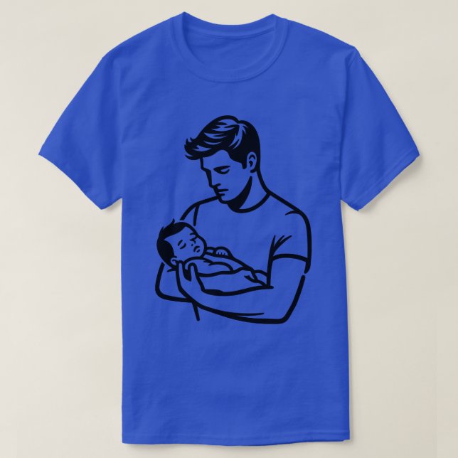Daddy Holding Sleeping Baby T-Shirt (Design vorne)