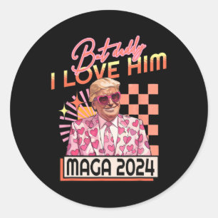 Daddy I Liebe Ihm Maga 2024 Donald Trump Zurück 4. Runder Aufkleber
