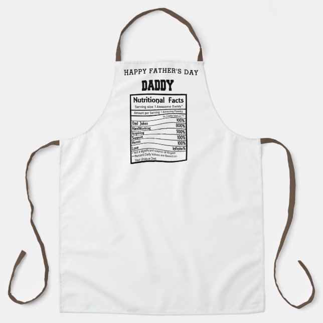 daddy informations nutritionnelles tablier de fête (Recto)