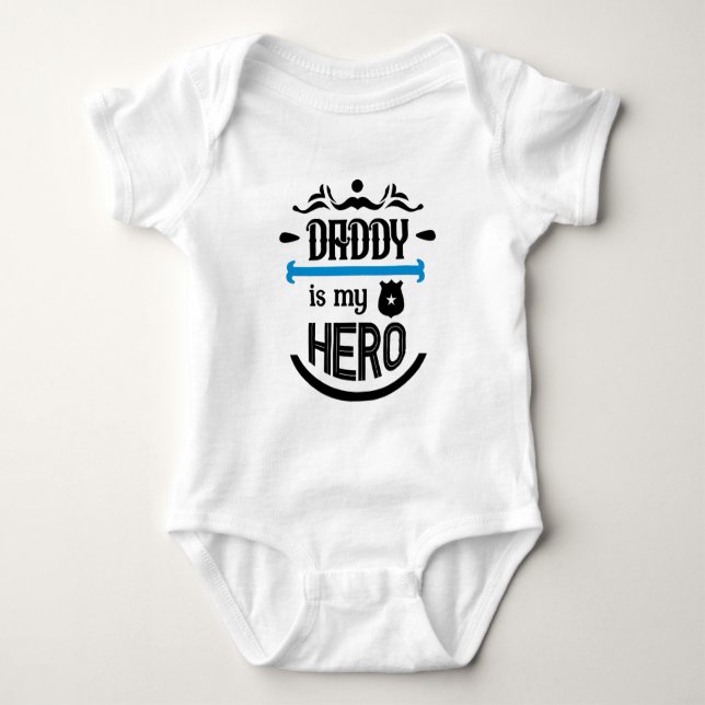 Daddy ist mein Hero Baby Bodysuit Baby Strampler (Vorderseite)