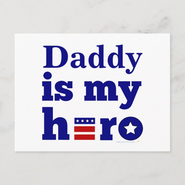 Daddy ist My Held Patriotic Red White und Blue Postkarte (Vorderseite)