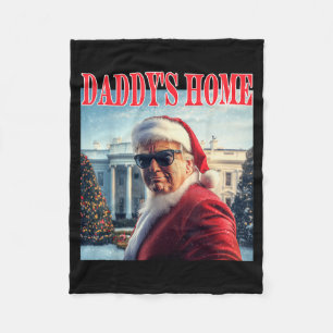 Daddy ist zurück Trump 2024 Gewonnen Weihnachtsman Fleecedecke