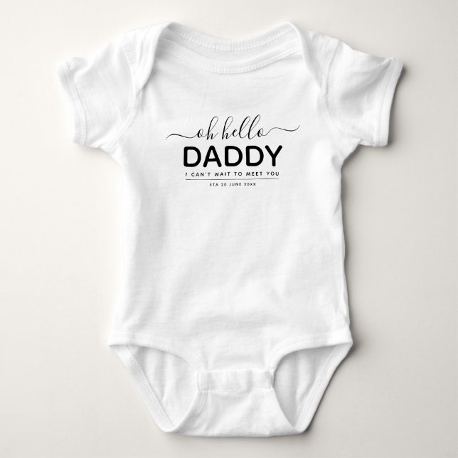 Daddy | Kinderankündigung Minimalistisch Bodysuit Baby Strampler (Vorderseite)