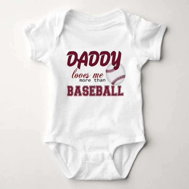 Daddy Lieben mich mehr als Baseball Baby Strampler (Vorderseite)