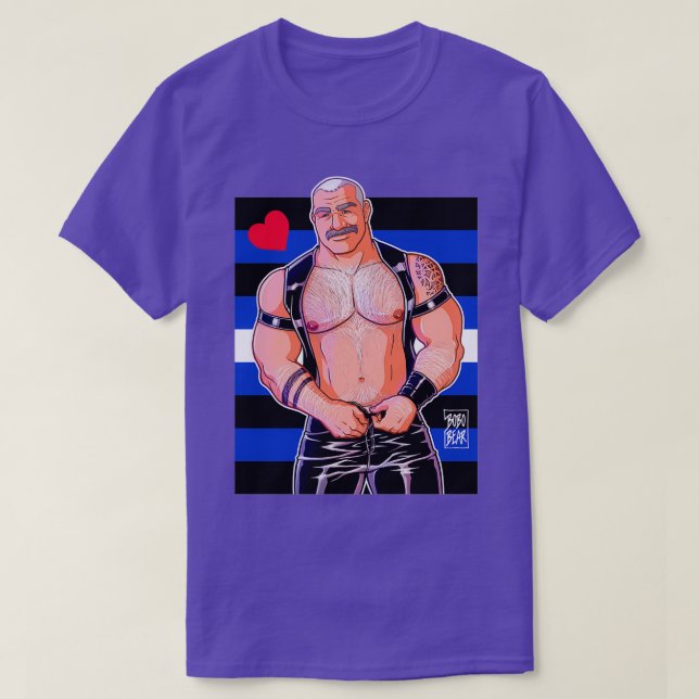 DADDY LIKT LEATHER LEATHER PRIDE FLAG T-Shirt (Design vorne)