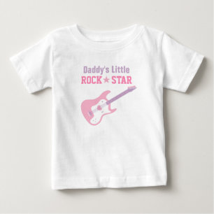 Daddy Little Rock Star Pink Gitarre für Baby Girls T-shirt