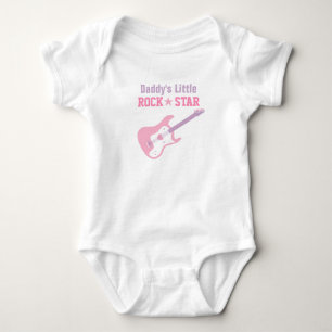 Daddy Little Rock Star Pinke Gitarre für Baby Mädc Strampler