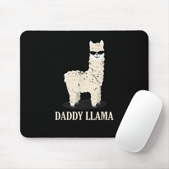 Daddy Llama Alpaca Funny Animal Lover Mousepad (Mit Mouse)