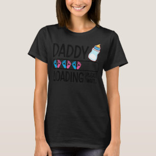 Daddy Loading Bitte warten Niedlicher Fußabdruck T-Shirt