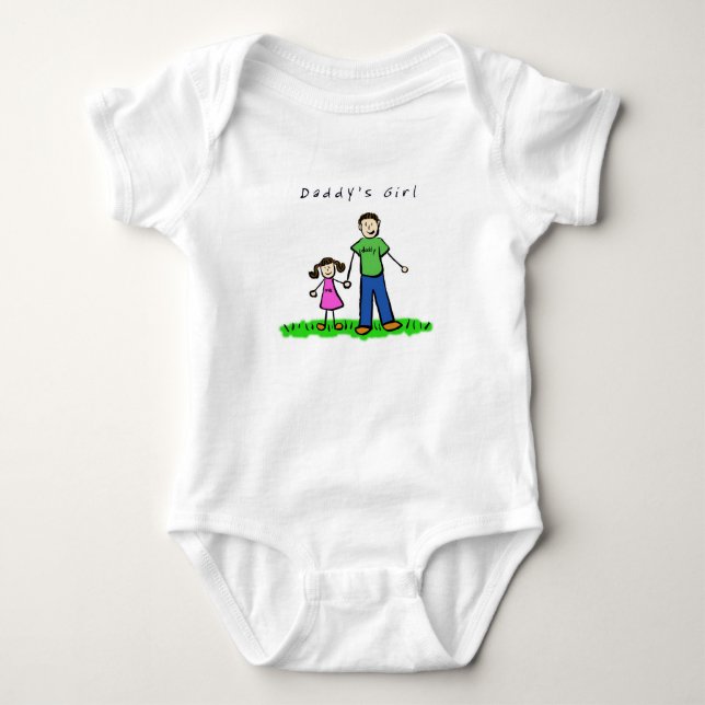 Daddy & Me (Brünett mit Titel) Baby Strampler (Vorderseite)