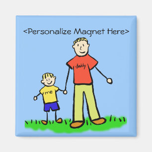 Daddy & Me - Père et son aimant personnalisé (blon